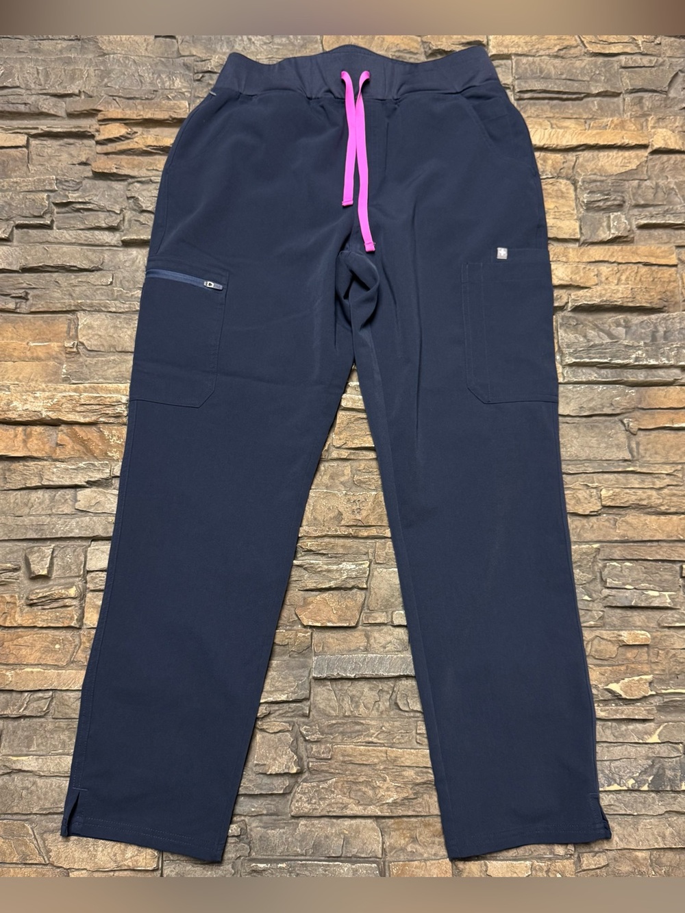 Figs Yola Scrub Pants Womens Large Blue High Waisted W22SW2013 Medical Nursing